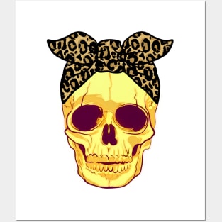 Skull with bandana Posters and Art